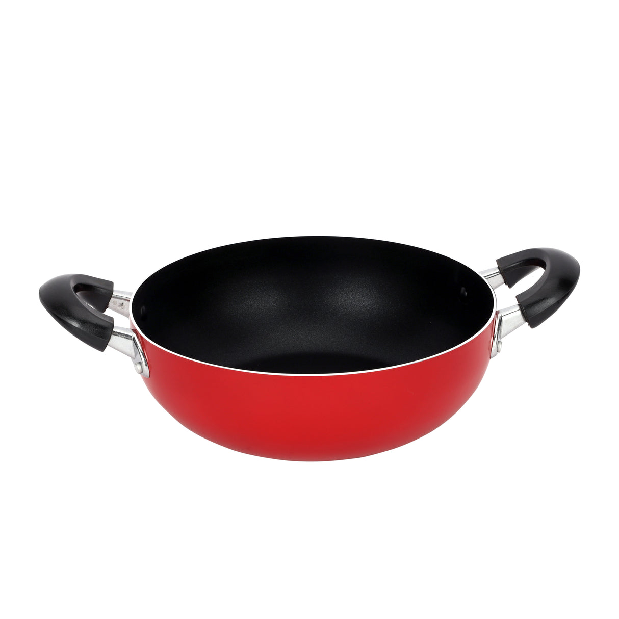 Royalford RF12730 24CM Non-Stick Wok Pan | Strong Aluminium Body | Durable Non-Stick Coating | Heat Resistant Bakelite Handles | Perfect for Stir Fry & Daily Cooking