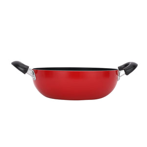 Royalford RF12730 24CM Non-Stick Wok Pan | Strong Aluminium Body | Durable Non-Stick Coating | Heat Resistant Bakelite Handles | Perfect for Stir Fry & Daily Cooking