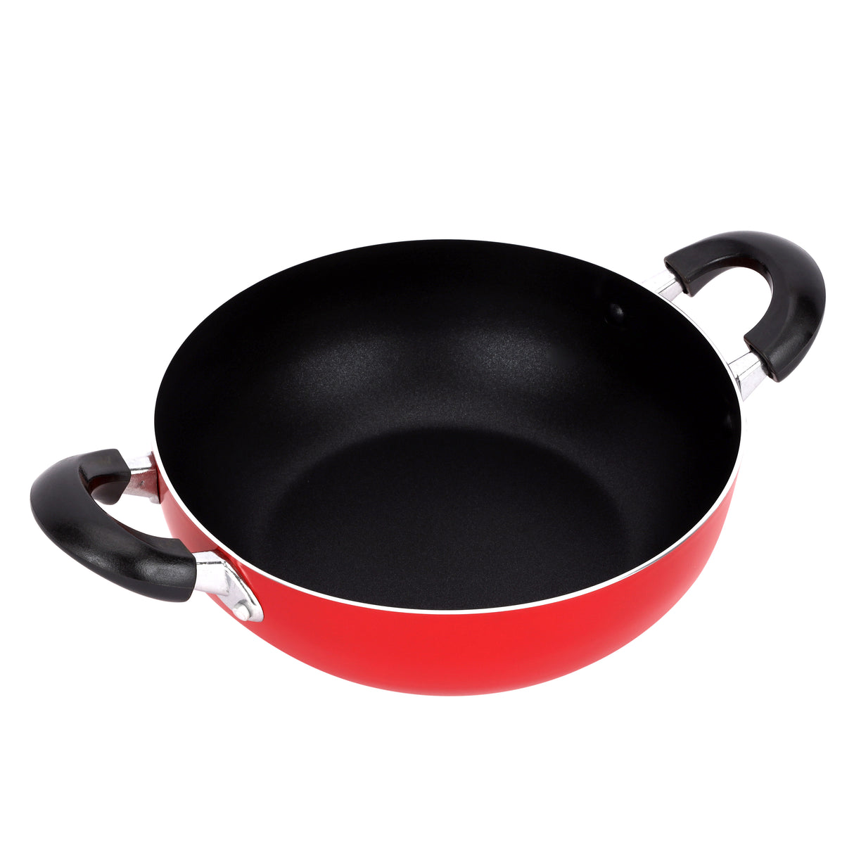 Royalford RF12730 24CM Non-Stick Wok Pan | Strong Aluminium Body | Durable Non-Stick Coating | Heat Resistant Bakelite Handles | Perfect for Stir Fry & Daily Cooking