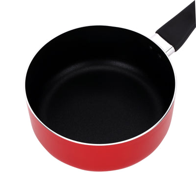 Royalford RF12731 18cm Non-Stick Saucepan |  Durable Aluminium Body | Easy Clean Interior Coating & Heat Resistant Ergonomic Handle | Perfect for Everyday Cooking Use