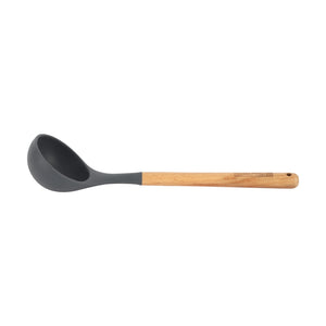 Royalford RF12745 Silicone Soup Ladle with Wooden Handle | Heat Resistant  | Food Grade Non Stick Safe  Kitchen Serving Spoon  |  Perfect for Cooking & Serving