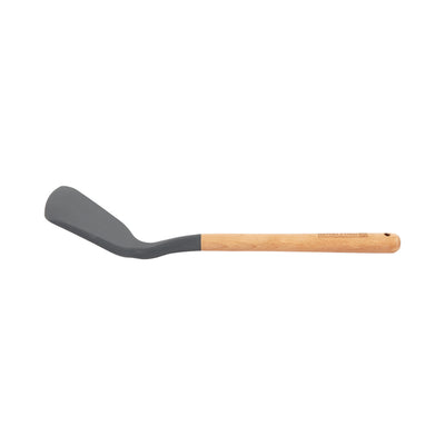 Royalford RF12748 Silicone Turner with Wooden Handle | Heat Resistant |  Food Grade | Non Stick Safe Durable Kitchen Spatula |  Perfect for Cooking, Flipping & Serving