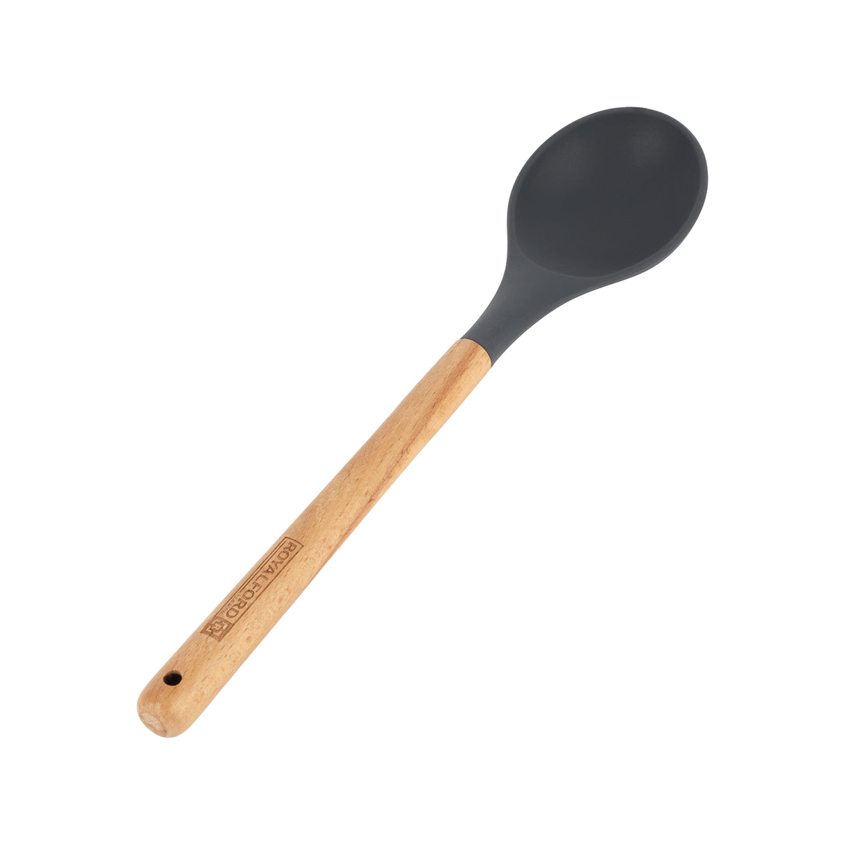 Royalford RF12750 Silicone Scraper with Wooden Handle | Heat Resistant | Food Grade | Non Stick Safe | Durable Kitchen Spatula Scraper Tool for Cooking, Baking  & Mixing