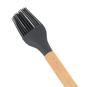 Royalford RF12752 Silicone Basting Brush Spatula with Wooden Handle | Heat Resistant | Food Grade | Non Stick Safe Durable Kitchen Oil Brush for Cooking & Baking BBQ