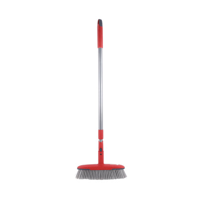 Royalford RF12756 Easy Broom with Iron Handle 31cm | One-Click Series Floor Broom | 143cm Long Handle | Heavy Duty Cleaning Brush | Perfect for Home & Commercial Use