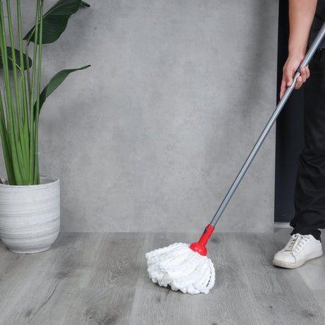 Royalford RF12758 Easy Mop with Iron Handle 149cm | Durable  Mop for All Floor Types | Super Absorbent Cotton Thread Floor Cleaning Mop for Home, Kitchen & Office