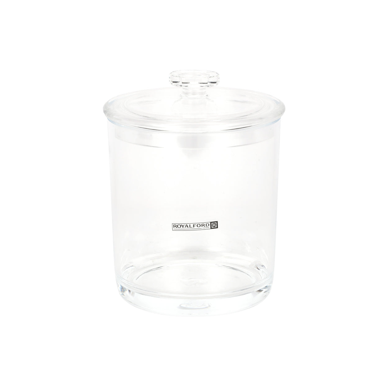 Royalford RF12762 900ML Multipurpose Acrylic Jar with Lid |  Clear Odor-Free and Lead-Free Storage Container | Durable, Top Rack Dishwasher & Freezer Safe Design