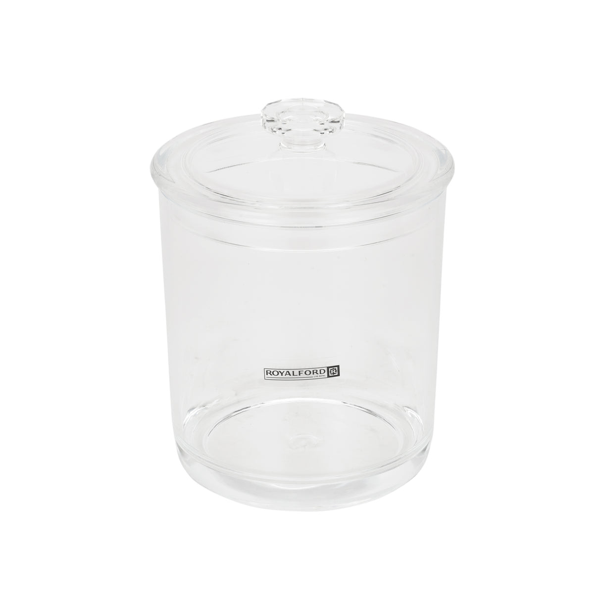 Royalford RF12762 900ML Multipurpose Acrylic Jar with Lid |  Clear Odor-Free and Lead-Free Storage Container | Durable, Top Rack Dishwasher & Freezer Safe Design