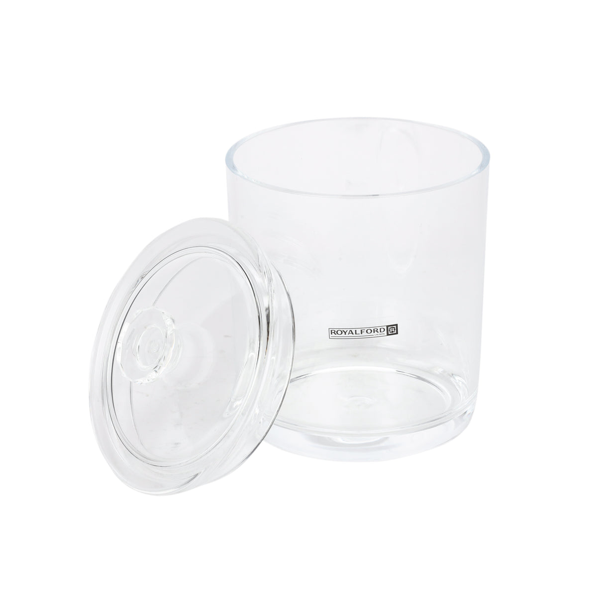 Royalford RF12762 900ML Multipurpose Acrylic Jar with Lid |  Clear Odor-Free and Lead-Free Storage Container | Durable, Top Rack Dishwasher & Freezer Safe Design