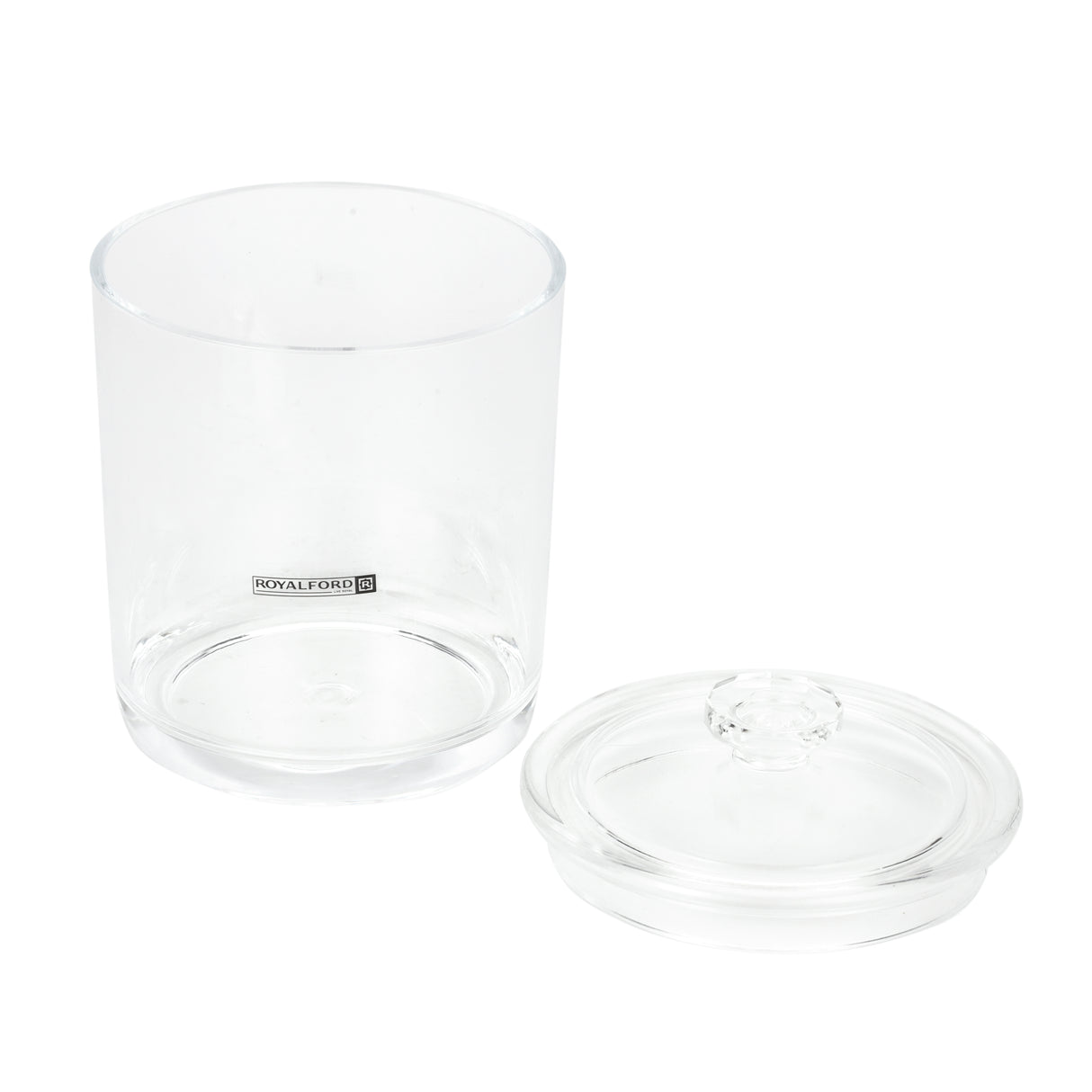 Royalford RF12762 900ML Multipurpose Acrylic Jar with Lid |  Clear Odor-Free and Lead-Free Storage Container | Durable, Top Rack Dishwasher & Freezer Safe Design
