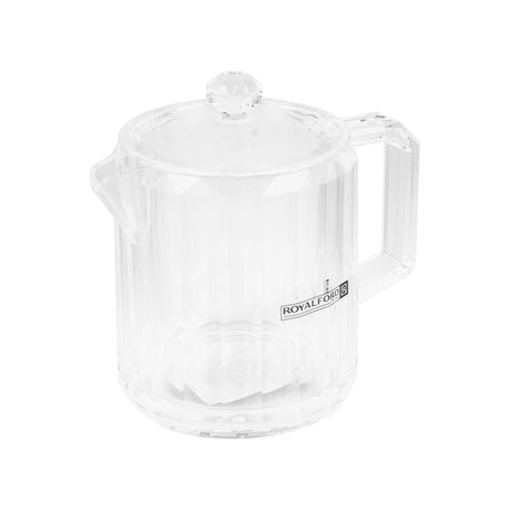 Royalford RF12763 200ML acrylic creamer pot with lid| clear, durable with odor-free| lead-free jug ideal for milk, cream, sauces, coffee and tea serving at home|