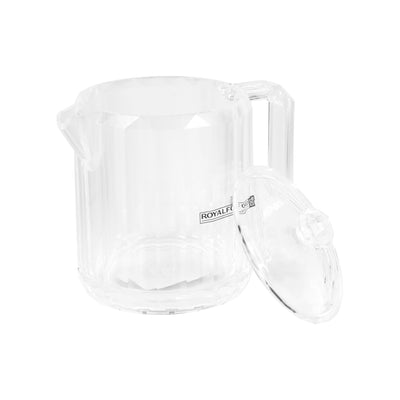 Royalford RF12763 200ML acrylic creamer pot with lid| clear, durable with odor-free| lead-free jug ideal for milk, cream, sauces, coffee and tea serving at home|