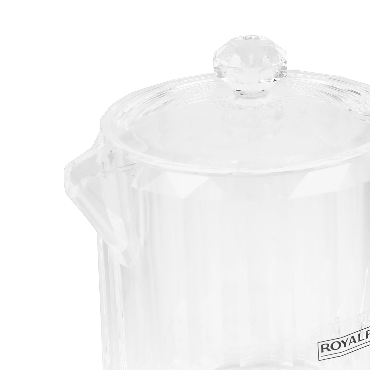 Royalford RF12763 200ML acrylic creamer pot with lid| clear, durable with odor-free| lead-free jug ideal for milk, cream, sauces, coffee and tea serving at home|