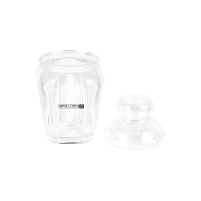 Royalford RF12766 Multipurpose Acrylic Jar 200ml| Clear Storage Container and Odor Free, Lead Free| Freezer Safe with Lid Durable Transparent Kitchen Organizer Jar|