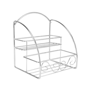 Royalford RF12768 Multipurpose Acrylic Jar Set with Stand | 5 Clear Odor Free Lead Free Storage Jars | 120ml & 200ml Sizes for Kitchen Spice & Dry Fruit Organization