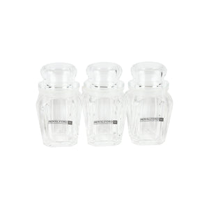 Royalford RF12768 Multipurpose Acrylic Jar Set with Stand | 5 Clear Odor Free Lead Free Storage Jars | 120ml & 200ml Sizes for Kitchen Spice & Dry Fruit Organization