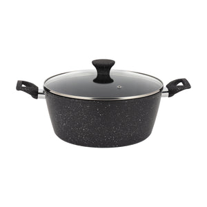 Royalford RF12771 PRIDO Forged Aluminium Cookware Set 8 PCS | Ceramic Coated Non Stick Interior| Durable 4mm Edge| Tempered Glass Lid Pots & Pans Set for Daily Cooking
