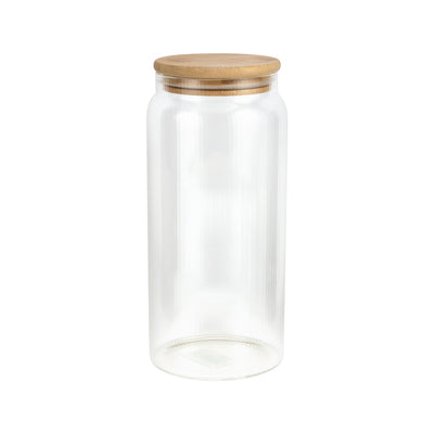 Royalford RF12774 Borosilicate Glass Storage Jar | Airtight Bamboo Lid and Silicone Seal| BPA Free Odor Free Kitchen Container for Pasta, Coffee, Spices & Dry Foods