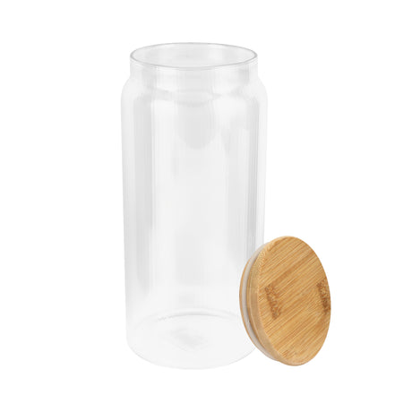 Royalford RF12774 Borosilicate Glass Storage Jar | Airtight Bamboo Lid and Silicone Seal| BPA Free Odor Free Kitchen Container for Pasta, Coffee, Spices & Dry Foods