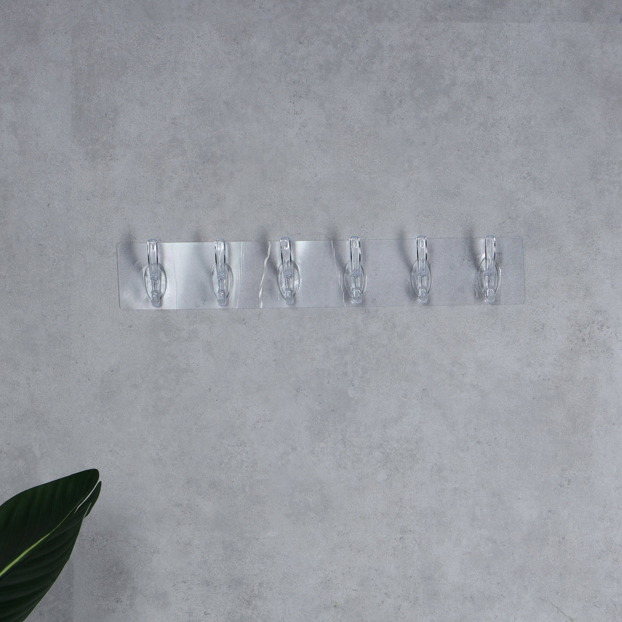 Royalford RF12777 6 Hooks Sticky Hooks | Heavy Duty Self Adhesive Wall Hooks  |  Strong Hold Up to 5kg  | Transparent Hooks for Kitchen, Bathroom and  Office Use
