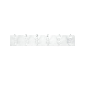 Royalford RF12777 6 Hooks Sticky Hooks | Heavy Duty Self Adhesive Wall Hooks  |  Strong Hold Up to 5kg  | Transparent Hooks for Kitchen, Bathroom and  Office Use