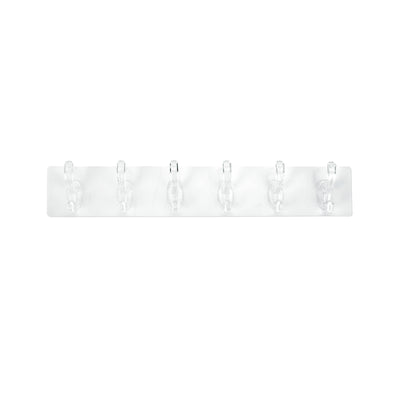 Royalford RF12777 6 Hooks Sticky Hooks | Heavy Duty Self Adhesive Wall Hooks  |  Strong Hold Up to 5kg  | Transparent Hooks for Kitchen, Bathroom and  Office Use
