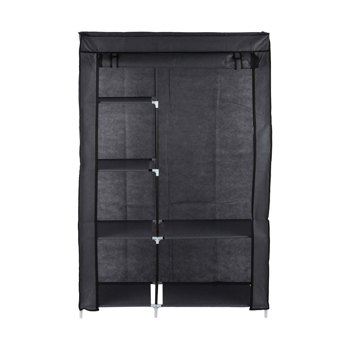 Royalford RF12780 Portable Wardrobe with 6 Shelves | Foldable Fabric Closet with Zipper Cover | Strong Metal Frame | Perfect for Organized Clothes Storage at Home