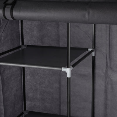 Royalford RF12780 Portable Wardrobe with 6 Shelves | Foldable Fabric Closet with Zipper Cover | Strong Metal Frame | Perfect for Organized Clothes Storage at Home
