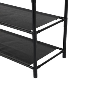 Royalford RF12781 Portable Shoe Rack | 4 Spacious Shelves & 8 Hooks | Floor Standing Multipurpose Organizer | Durable Iron Frame with PP Connectors | Easy To Assembly