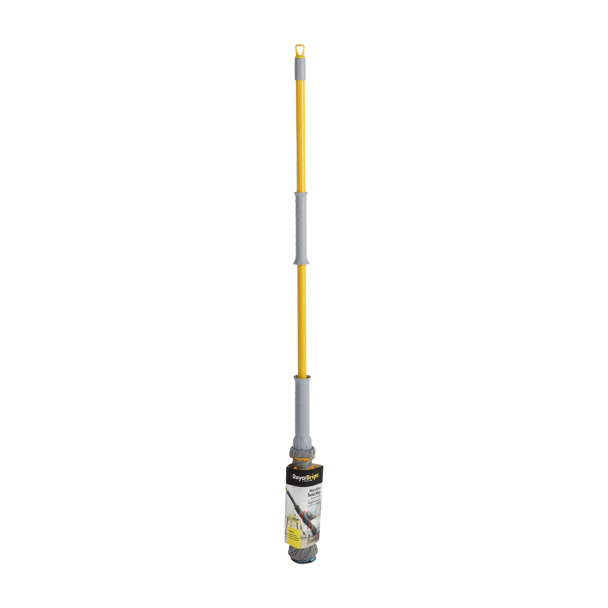 Royalford RF12782 Twist Mop with Iron Handle | Microfiber Self-Wringing Floor Mop 128cm Long Handle | Fast Dehydration System | Heavy Duty Cleaning for All Floor Types