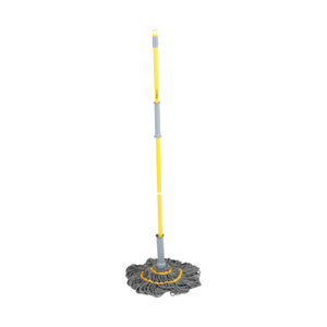 Royalford RF12782 Twist Mop with Iron Handle | Microfiber Self-Wringing Floor Mop 128cm Long Handle | Fast Dehydration System | Heavy Duty Cleaning for All Floor Types