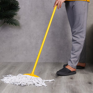 Royalford RF12785 Cotton String Mop with Handle| Super Absorbent Floor Cleaning Mop & Durable Long Handle Lightweight| Easy Use Wet Dry Cleaning for Home Office Floors|