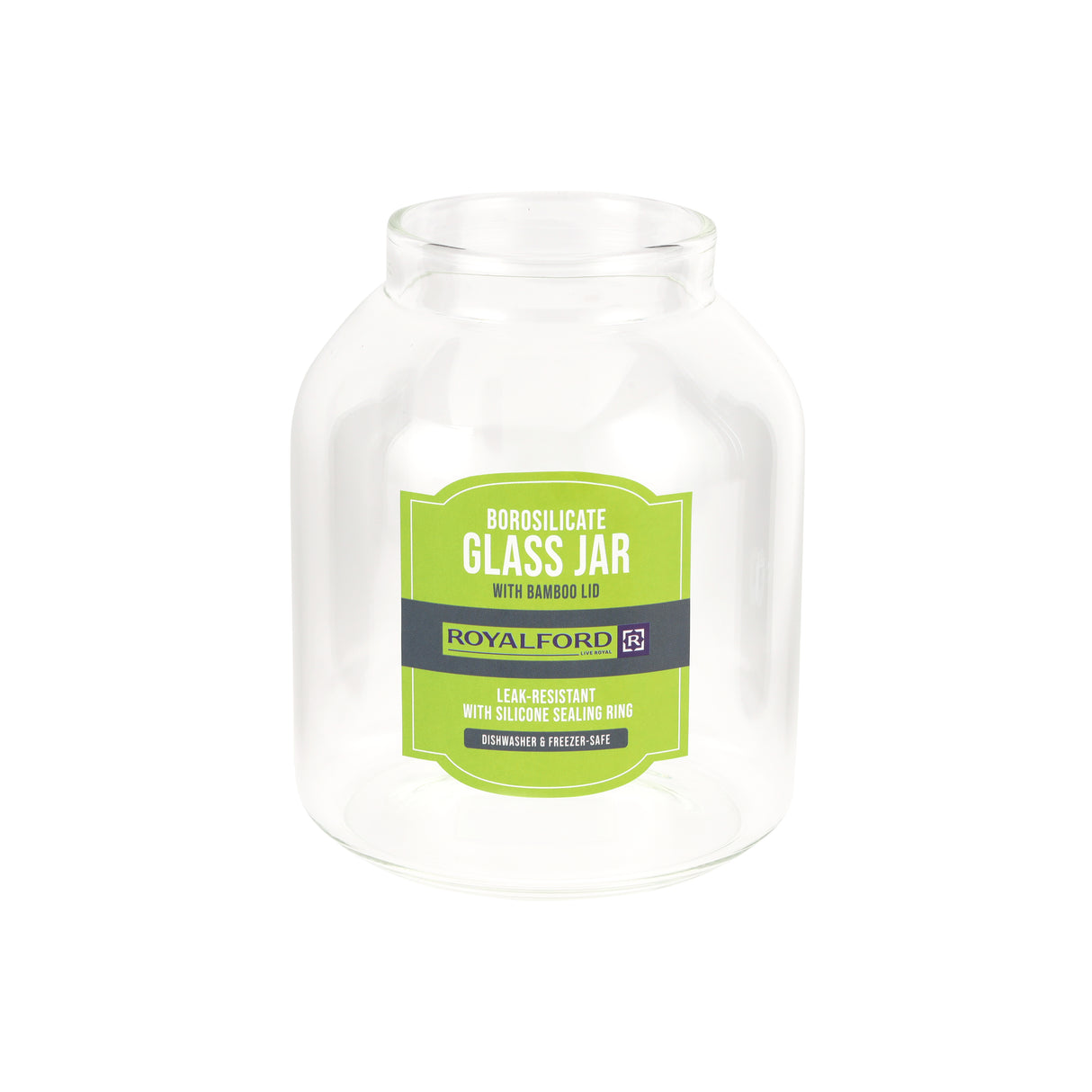 Royalford RF12793 Borosilicate Glass Storage Jar 1500ml | Airtight Bamboo Lid | BPA Free Transparent Kitchen Container for Coffee,  Pasta, Snacks and Dry Food Storage