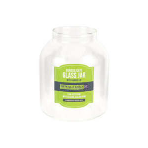 Royalford RF12793 Borosilicate Glass Storage Jar 1500ml | Airtight Bamboo Lid | BPA Free Transparent Kitchen Container for Coffee,  Pasta, Snacks and Dry Food Storage