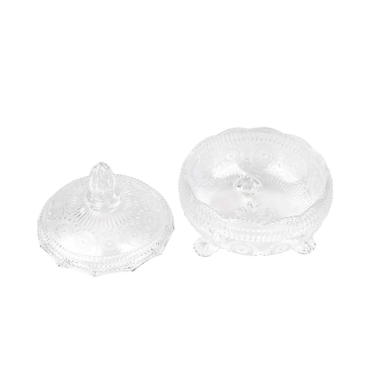 Royalford RF12796 premium glass candy jar with lid| durable soda lime glass & elegant design| ideal for storing candies, dry fruits, snacks, freezer and multipurpose use|