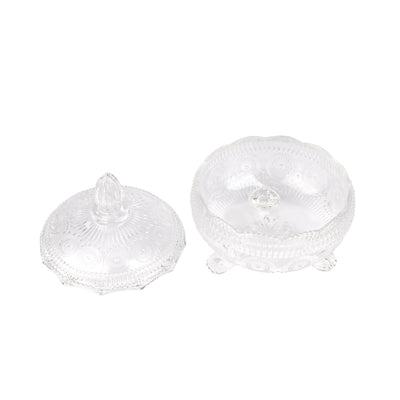 Royalford RF12796 premium glass candy jar with lid| durable soda lime glass & elegant design| ideal for storing candies, dry fruits, snacks, freezer and multipurpose use|