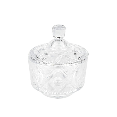Royalford RF12798 Premium Glass Candy Jar with Lid| made from lead-free soda-lime glass & odor-free| dishwasher safe, ideal for storing candies, dry fruits & snacks|