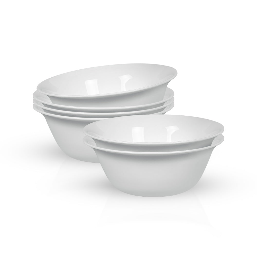 Royalford RF12804 Opalware Serving Bowl Set | 6 Pieces 6 Inch Premium White Food Grade Dinnerware Bowls| Dishwasher Safe | Freezer Safe, Durable  & Eco Friendly  Bowls