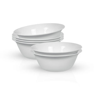 Royalford RF12804 Opalware Serving Bowl Set | 6 Pieces 6 Inch Premium White Food Grade Dinnerware Bowls| Dishwasher Safe | Freezer Safe, Durable  & Eco Friendly  Bowls