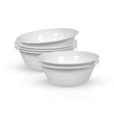 Royalford RF12804 Opalware Serving Bowl Set | 6 Pieces 6 Inch Premium White Food Grade Dinnerware Bowls| Dishwasher Safe | Freezer Safe, Durable  & Eco Friendly  Bowls