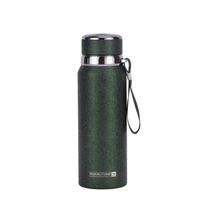 Royalford RF12805 800ML Stainless Steel Vacuum Bottle | Double Wall Insulation |  Leak Resistant Lid | Portable Wrist Strap |  Hot & Cold Insulated Travel Flask