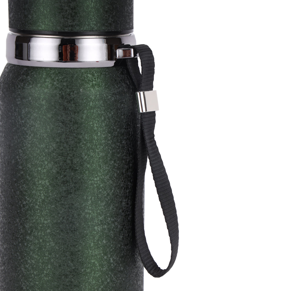Royalford RF12805 800ML Stainless Steel Vacuum Bottle | Double Wall Insulation |  Leak Resistant Lid | Portable Wrist Strap |  Hot & Cold Insulated Travel Flask