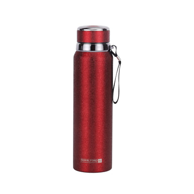 Royalford RF12806 1000ML Stainless Steel Vacuum Bottle |  Double Wall Insulation |  Leak Resistant Lid | Portable Wrist Strap |  Hot & Cold Insulated Travel Flask