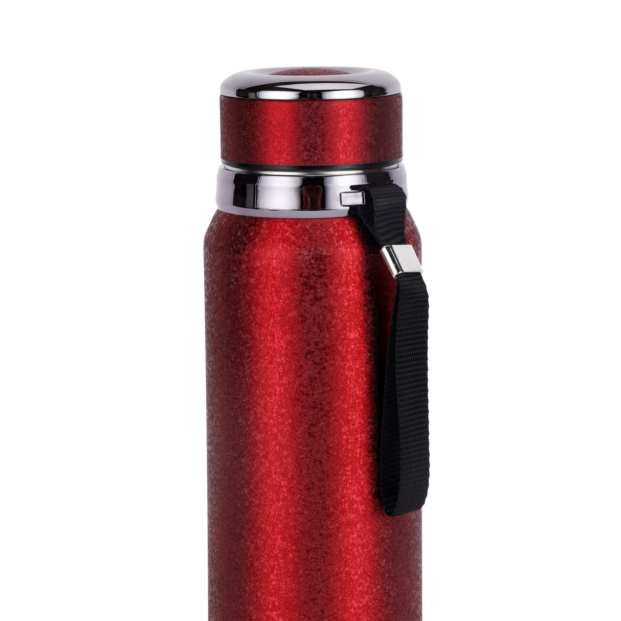 Royalford RF12806 1000ML Stainless Steel Vacuum Bottle |  Double Wall Insulation |  Leak Resistant Lid | Portable Wrist Strap |  Hot & Cold Insulated Travel Flask