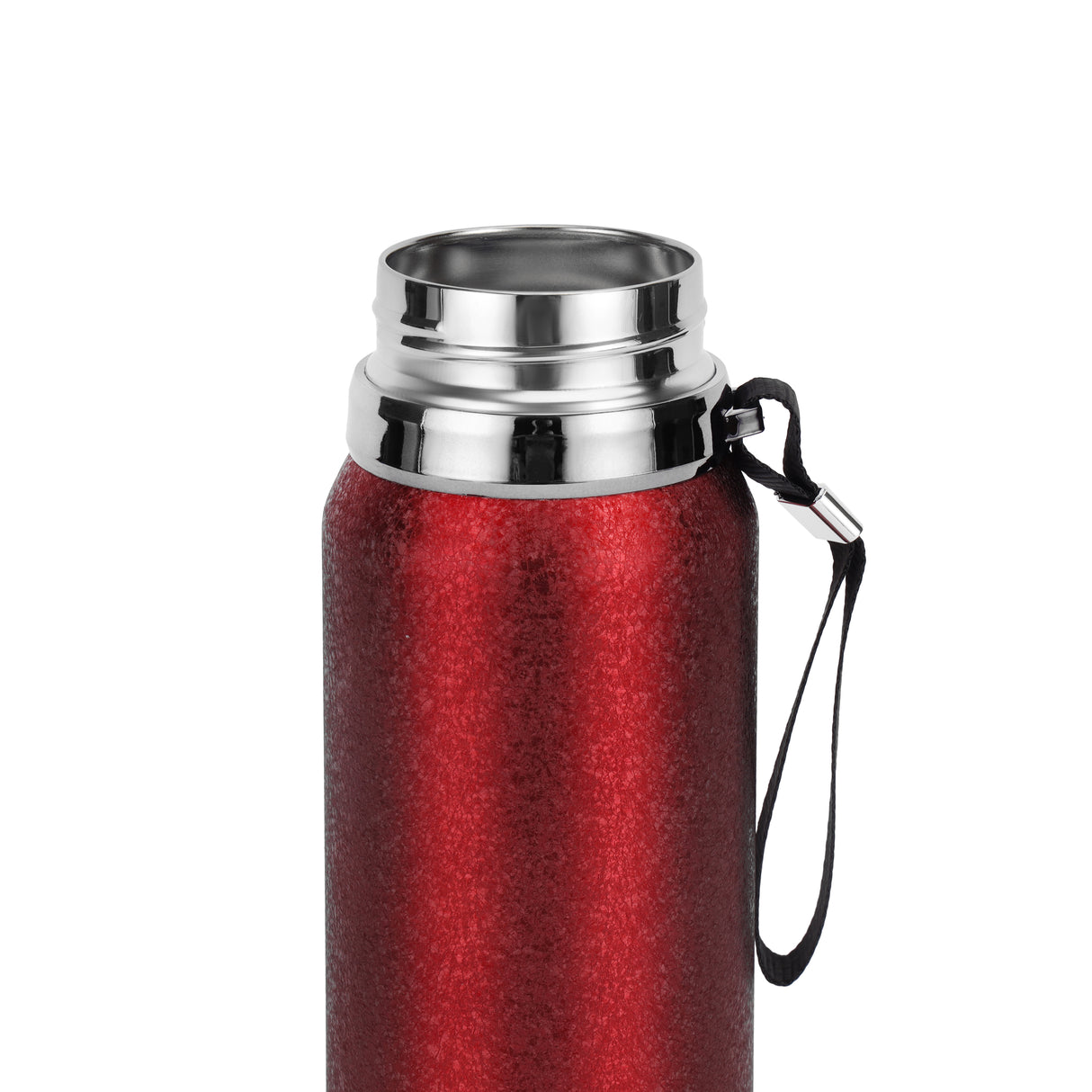 Royalford RF12806 1000ML Stainless Steel Vacuum Bottle |  Double Wall Insulation |  Leak Resistant Lid | Portable Wrist Strap |  Hot & Cold Insulated Travel Flask