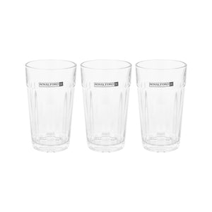 Royalford RF12807 3PC Glass Tumbler Set |  330ml Lead Free Soda Lime Glass |  Dishwasher Safe |  Durable Water, Juice and Soft Drink Glass Set with Classic Design