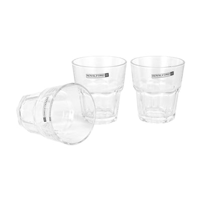 Royalford RF12808 3PC Glass Tumbler Set | 285ml Lead Free Soda Lime Drinking Glasses | Dishwasher Safe  Water, Juice &  Soft Drink Glass Set with Classic Design