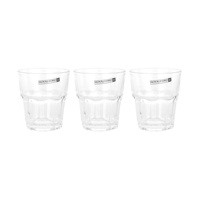 Royalford RF12808 3PC Glass Tumbler Set | 285ml Lead Free Soda Lime Drinking Glasses | Dishwasher Safe  Water, Juice &  Soft Drink Glass Set with Classic Design
