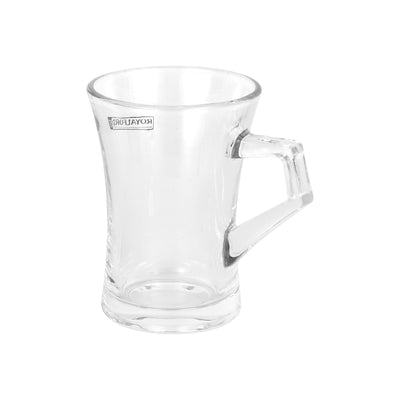 Royalford RF12810 3 Piece 300ml Glass Mug Set  | Lead-Free Soda Lime Glass  | Dishwasher Safe Premium Glassware with Crystal Clear Finish and Classic Design Style