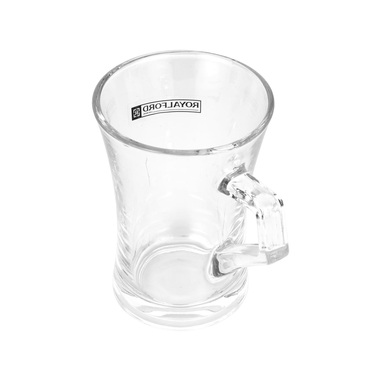 Royalford RF12810 3 Piece 300ml Glass Mug Set  | Lead-Free Soda Lime Glass  | Dishwasher Safe Premium Glassware with Crystal Clear Finish and Classic Design Style